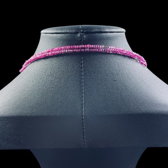 Pink Purple Sequin Statement Necklace Earrings Set Festival Costume Party - Picture 5 of 8